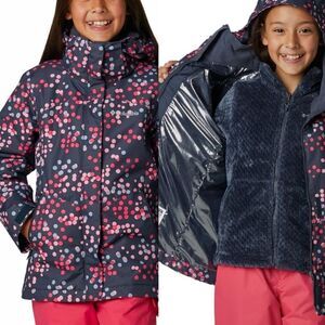 Columbia Bugaboo II fleece Interchange Omni heat waterproof ski coat blue XL